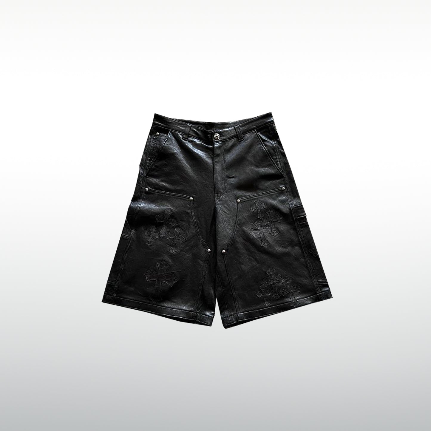 A&G Black Leather Shorts