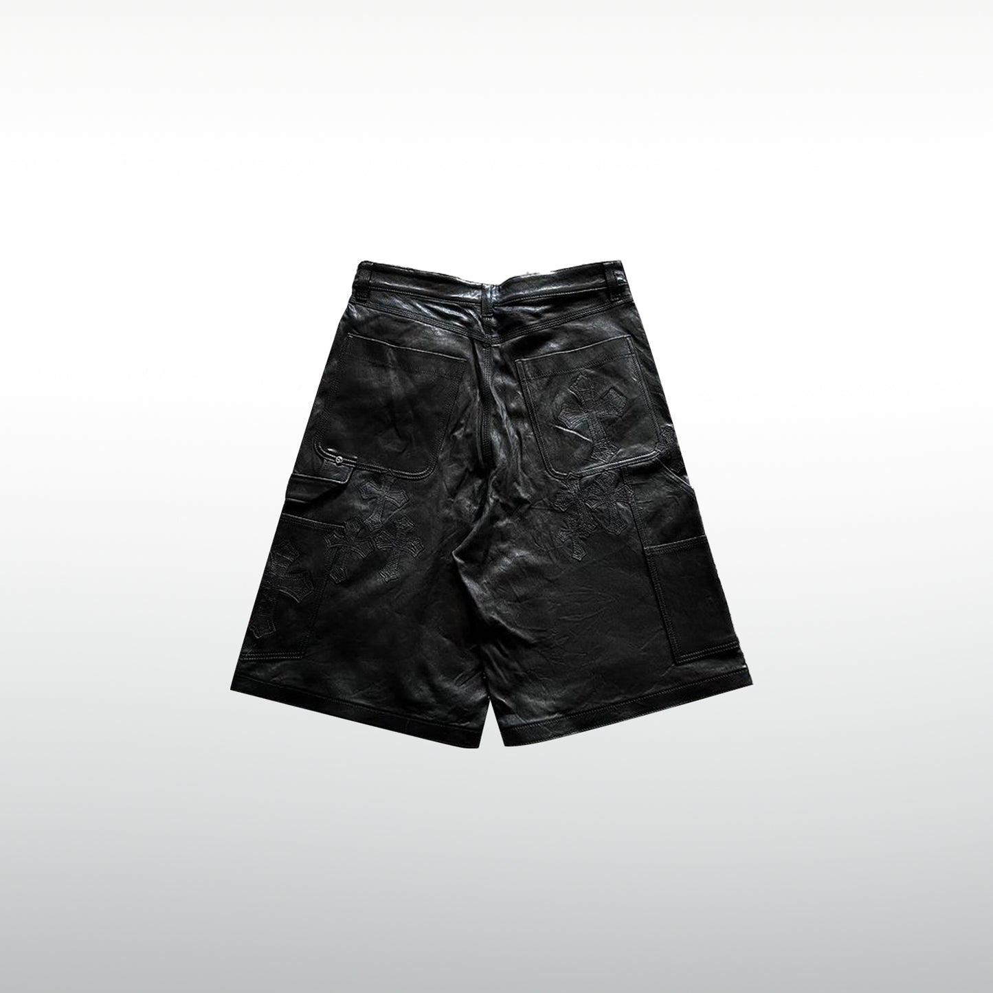 A&G Black Leather Shorts