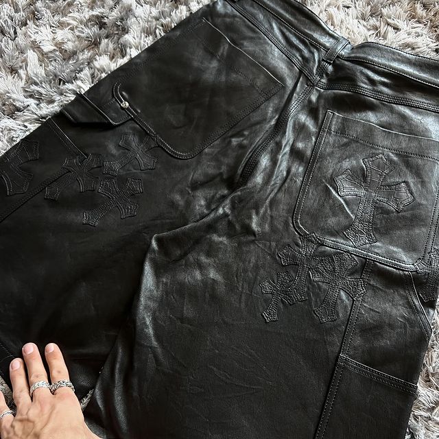 A&G Black Leather Shorts