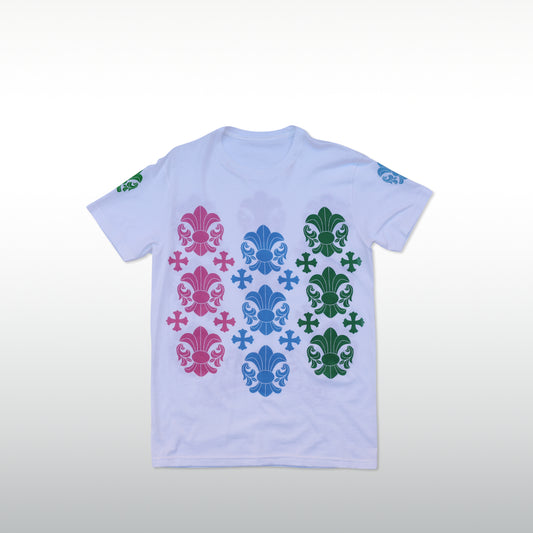 A&G Short Sleeve Tee-shirt Fleur de Lis Multi