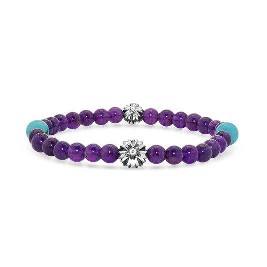 Amethyst & Turqouise Bead Bracelet