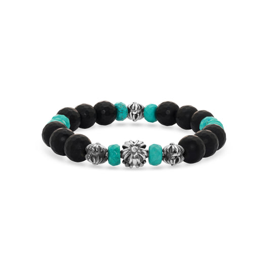 Black Agate and Turquoise Bead Bracelet