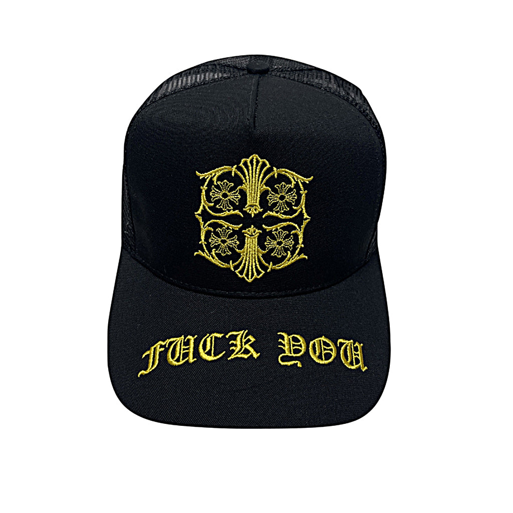 A&G  4 Crosses Fuck You Baseball Cap - Black/Yellow