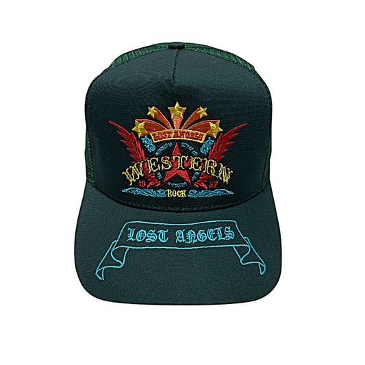 A&G  Western Rock, Lost Angels Baseball Cap - Green/Multi