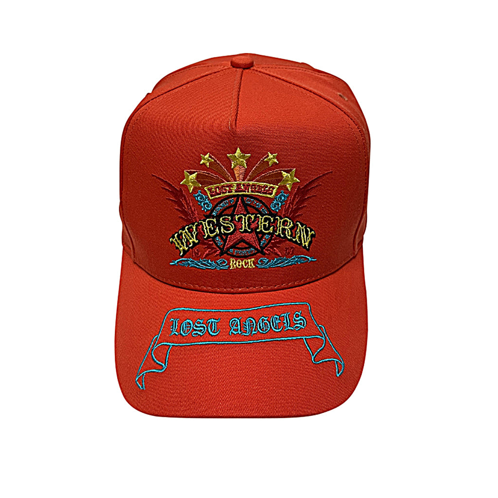 A&G  Western Rock, Lost Angels Baseball Cap - Orange/Multi