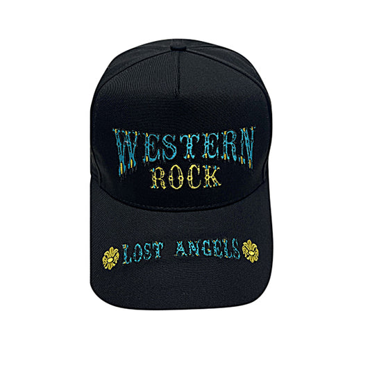 A&G  Western Rock, Lost Angels Baseball Cap - Black/Blue-Yellow