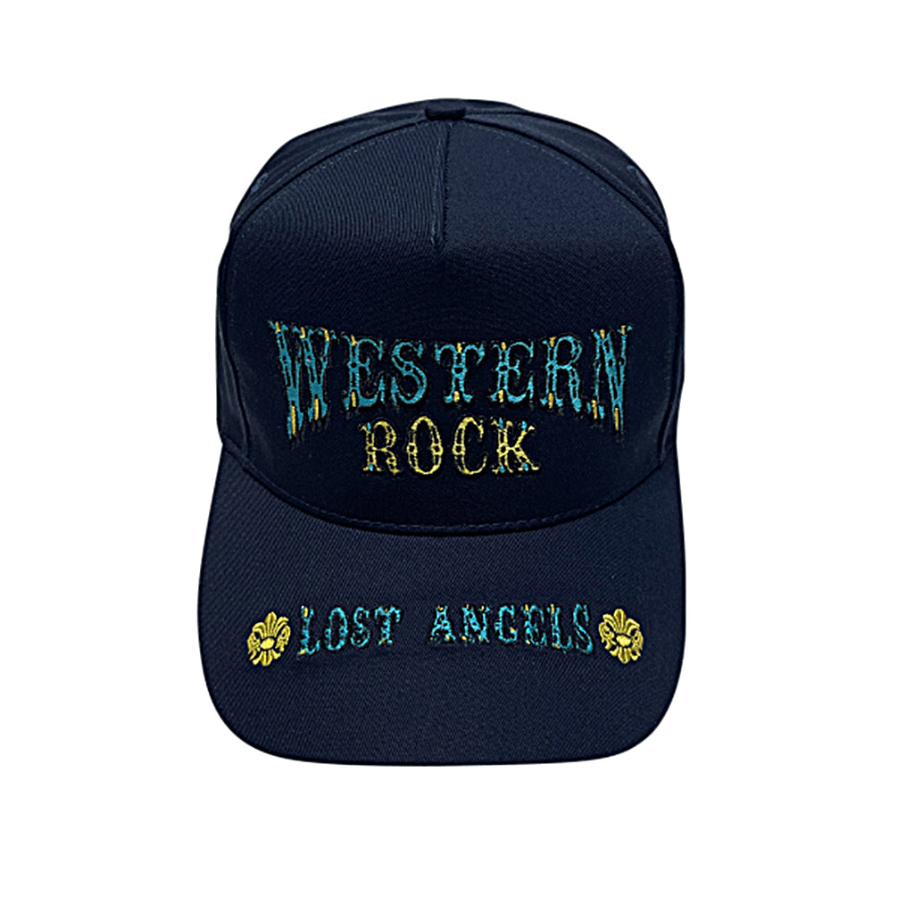 A&G  Western Rock, Lost Angels Baseball Cap - Navy/Blue-Yellow