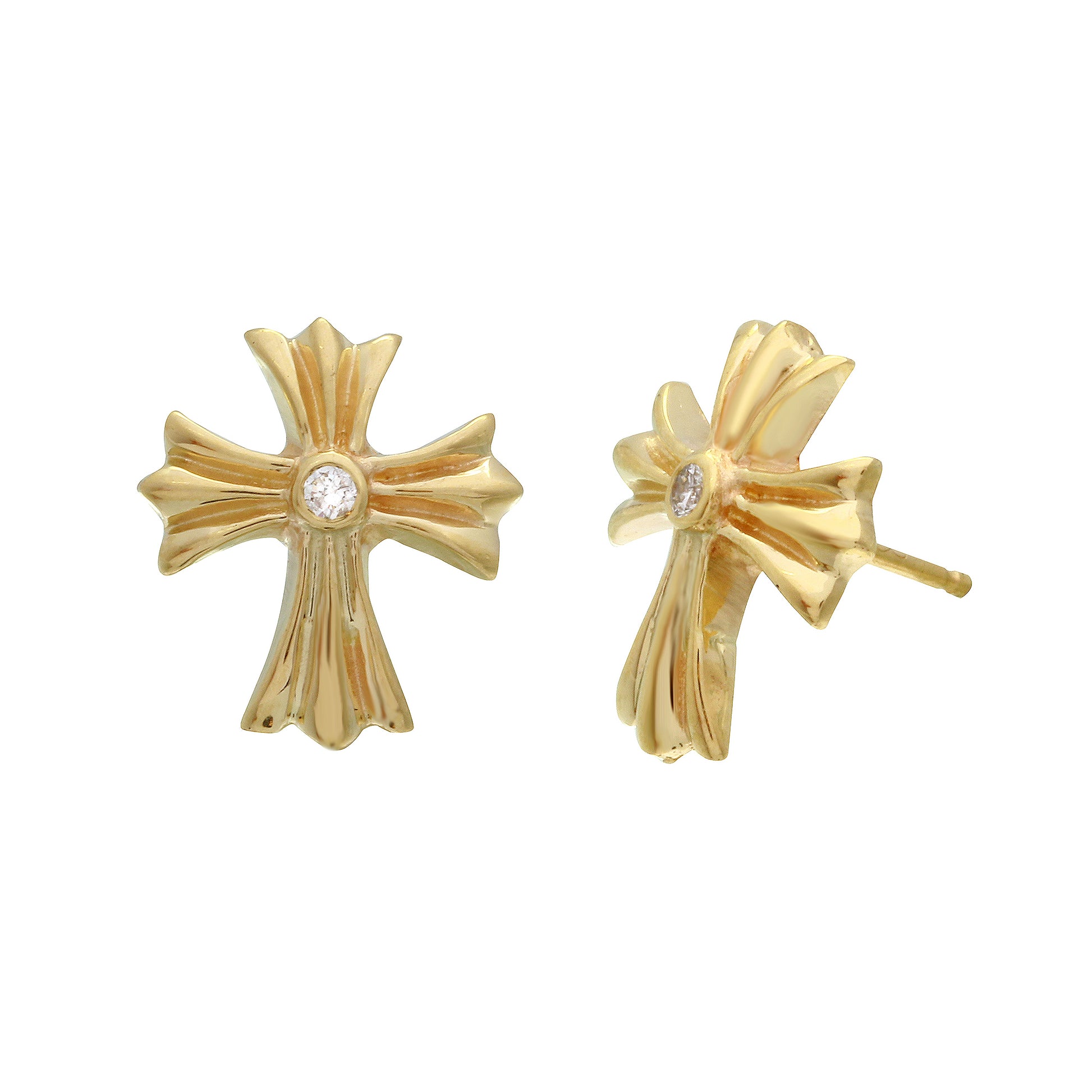 a&g-rock-yellow-gold-cross-earring-diamond-stud