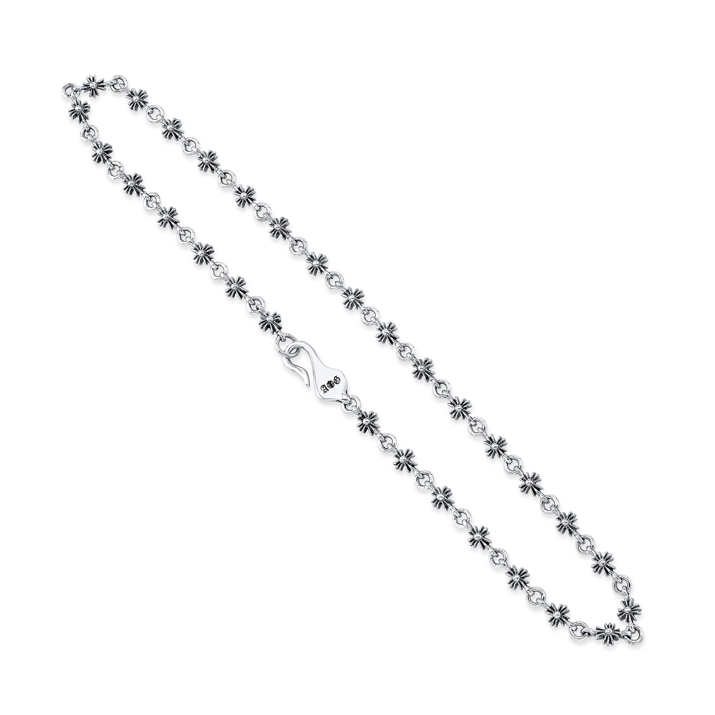 Small Cross Link Sterling Silver Chain Necklace