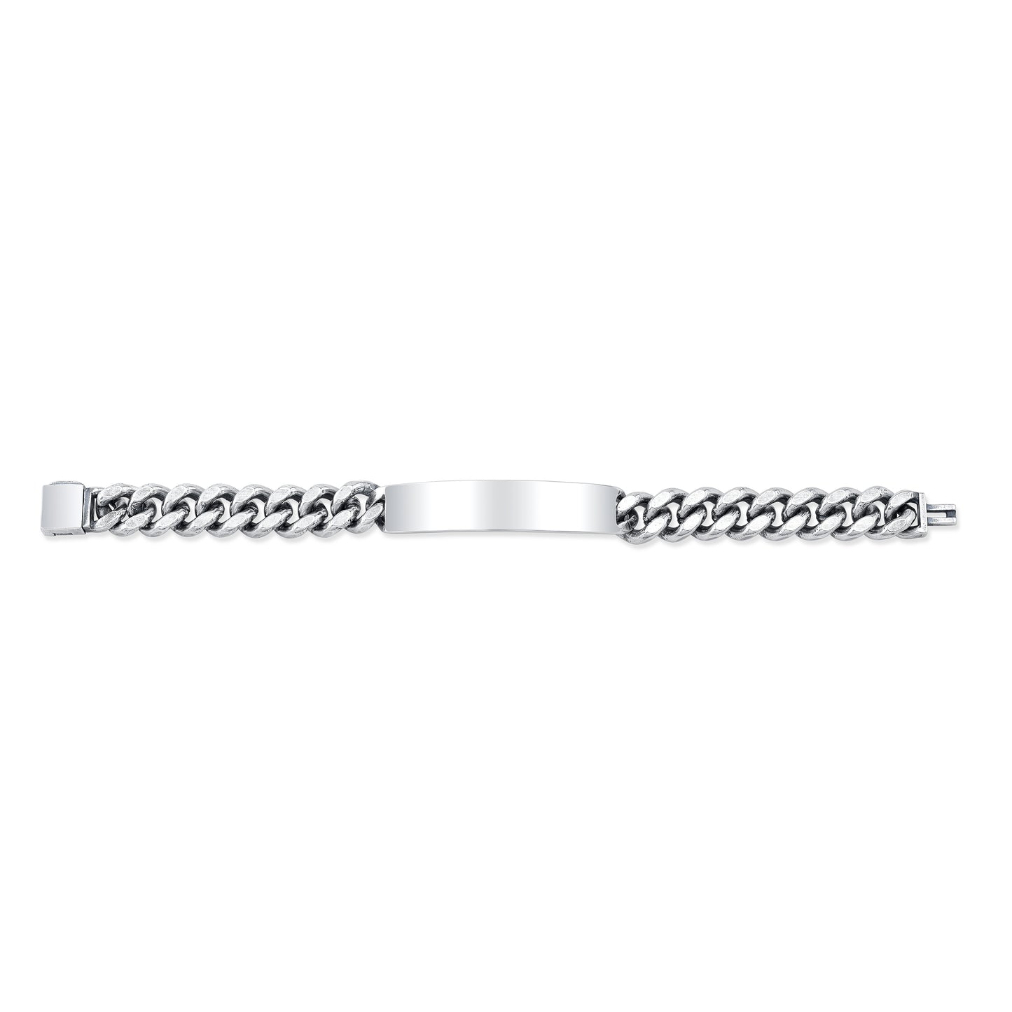 Sterling Silver Cuban Link ID Bracelet