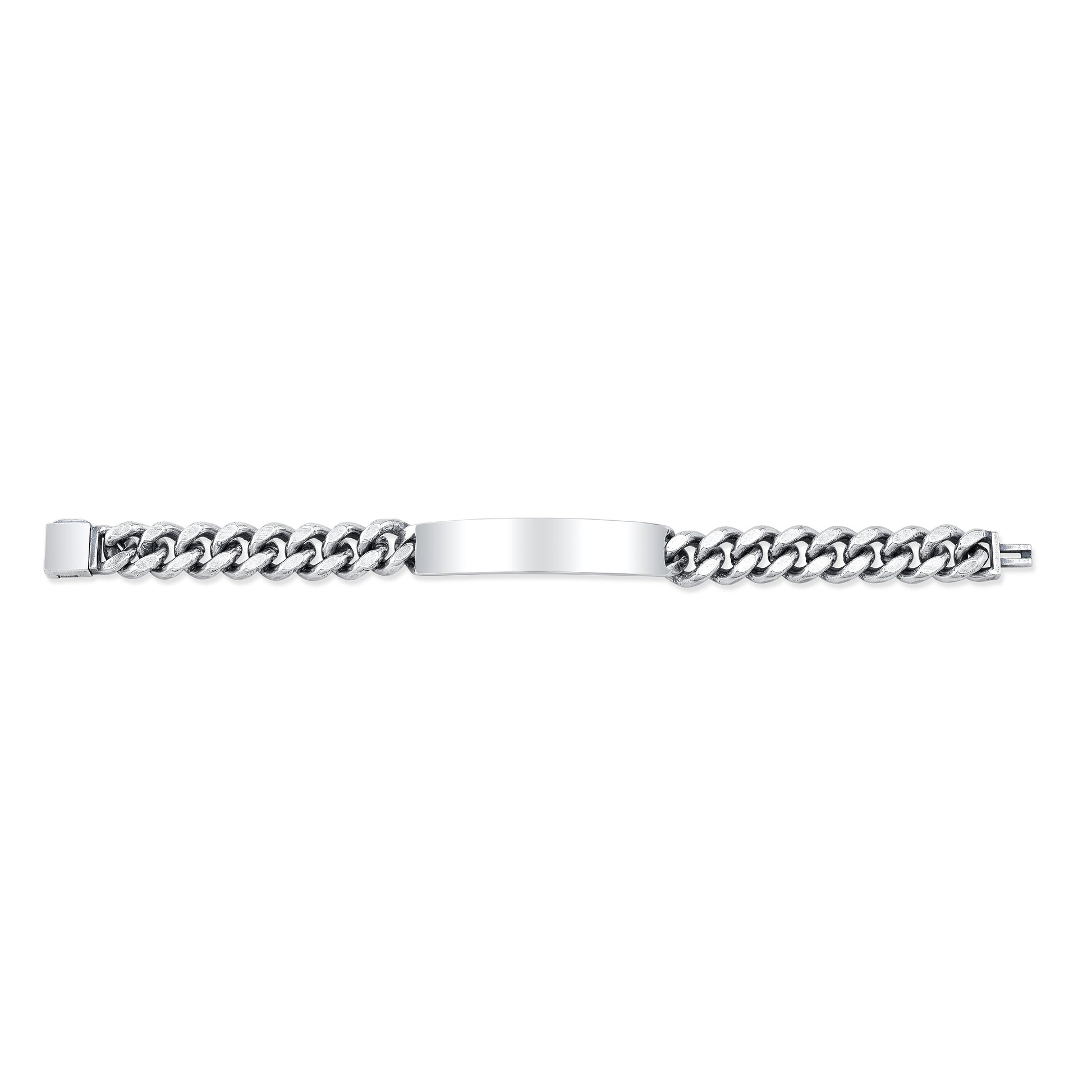 Sterling Silver Cuban Link ID Bracelet