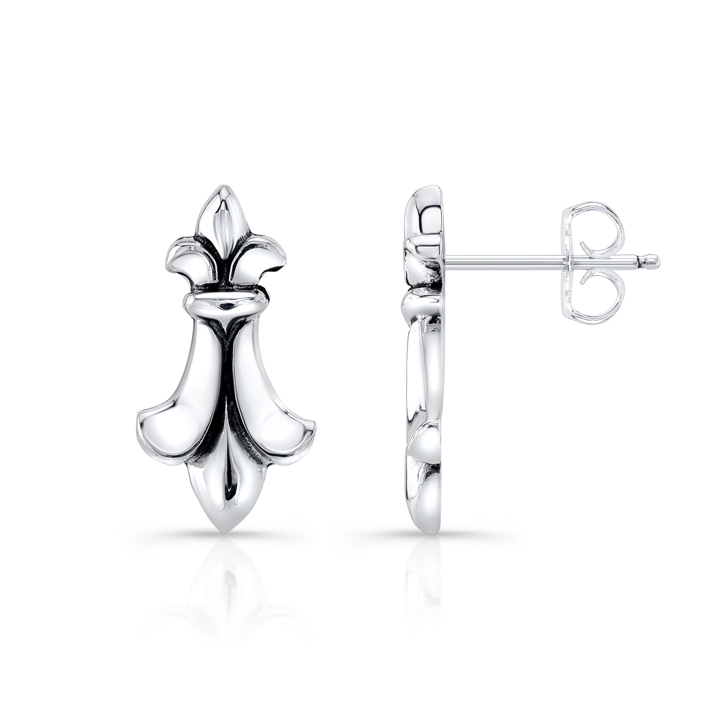 Fleur de Lis Plain Sterling Silver Earring