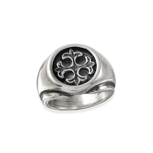 Cross Insert Sterling Silver Ring